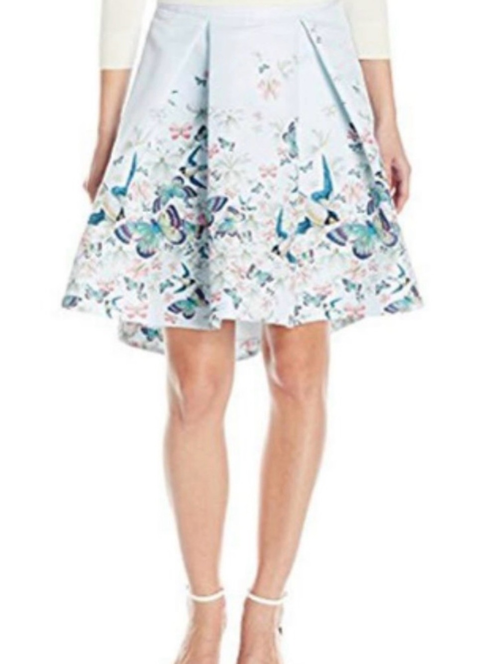 Ted Baker Pale Blue Circle Skirt with Butterfly & Floral Print - Picture 6 of 10
